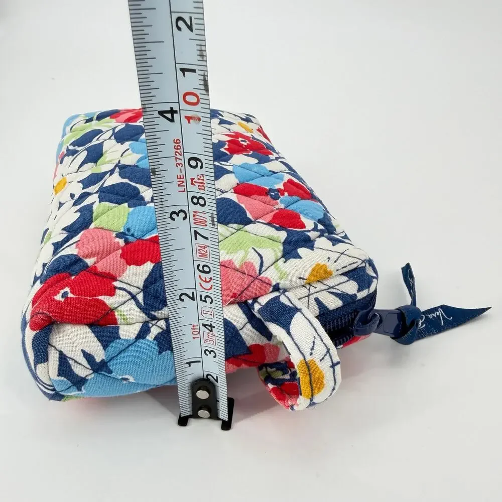 Vera Bradley Summer Cottage Quilted Cosmetic Makeup Bag Travel Zip Pouch Floral